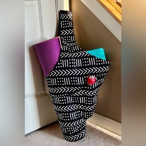 Yoga Mat Bag Ankara Print | zipper pocket | water bottle pocket